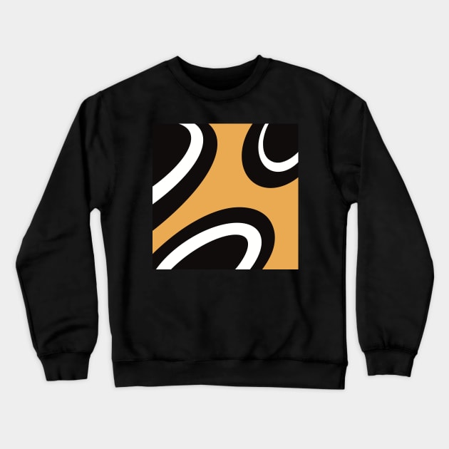 Abstract pattern in black, white and orange Crewneck Sweatshirt by marina63